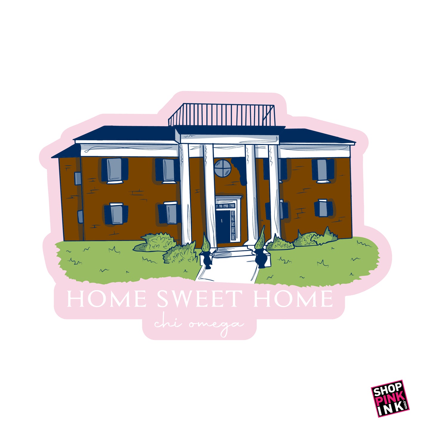 Chi Omega - Home Sweet Home Sticker - 25629