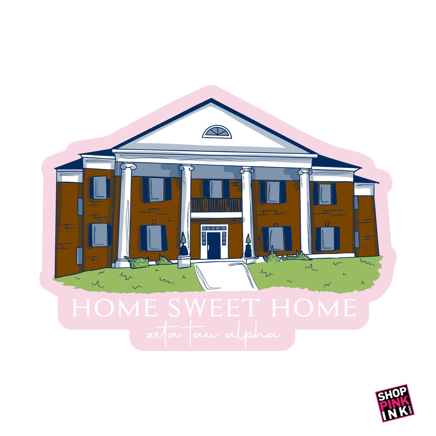 Zeta Tau Alpha - Home Sweet Home Sticker - 25629