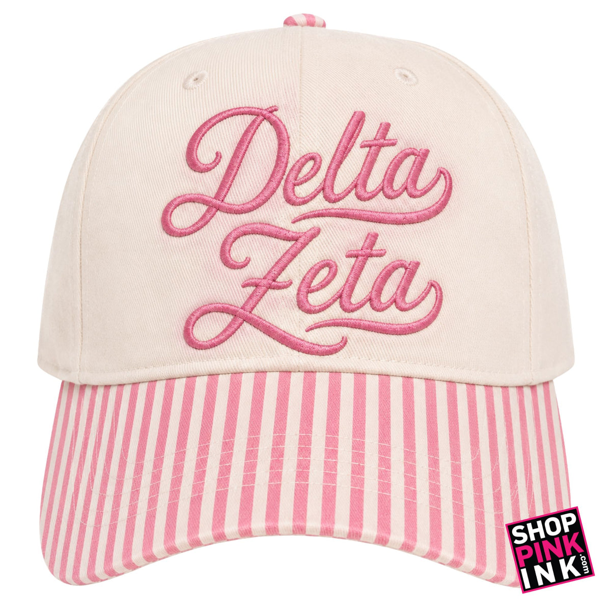 Delta Zeta - Pink Stripes Hat - 26713