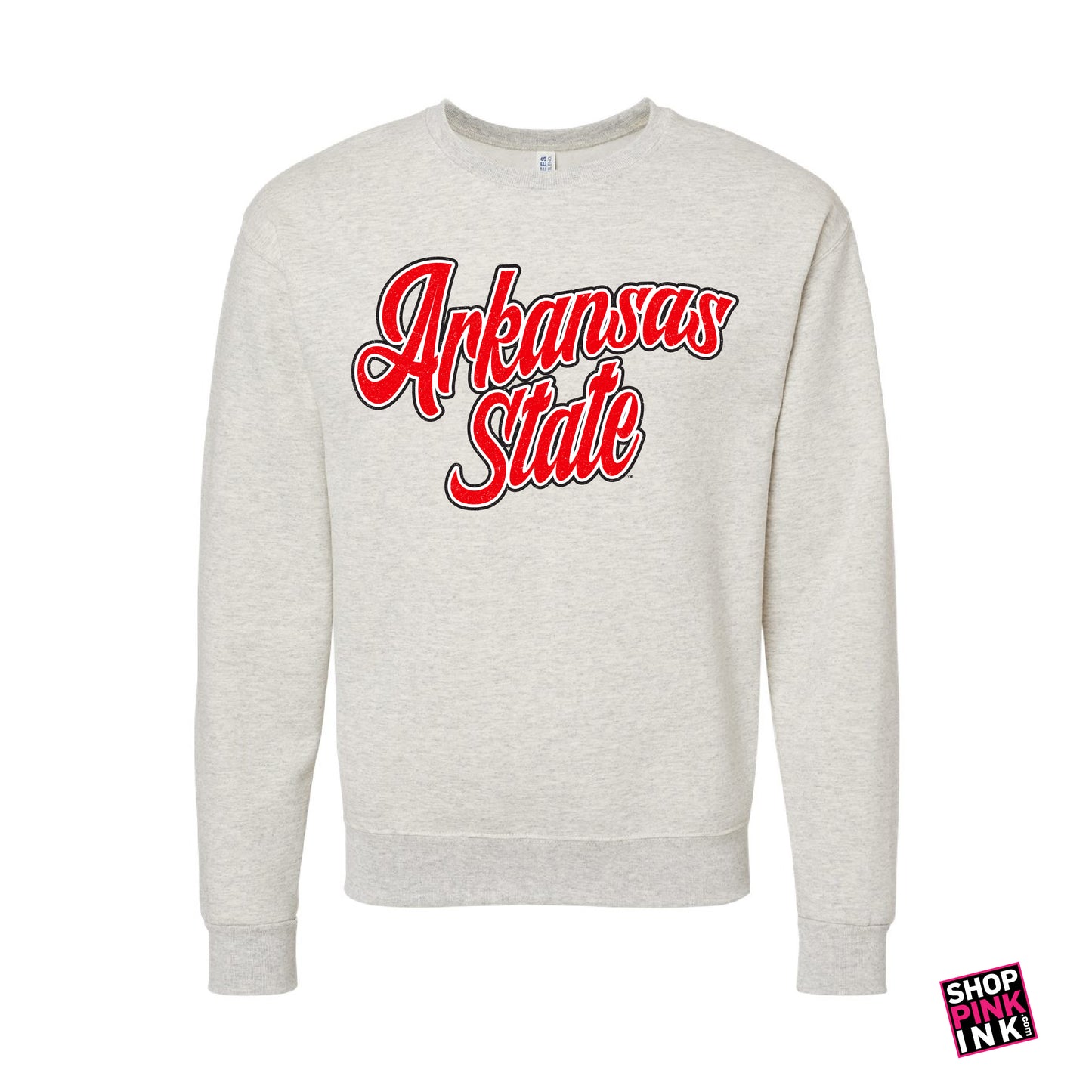 Oatmeal sweatshirt with 'Arkansas State' d