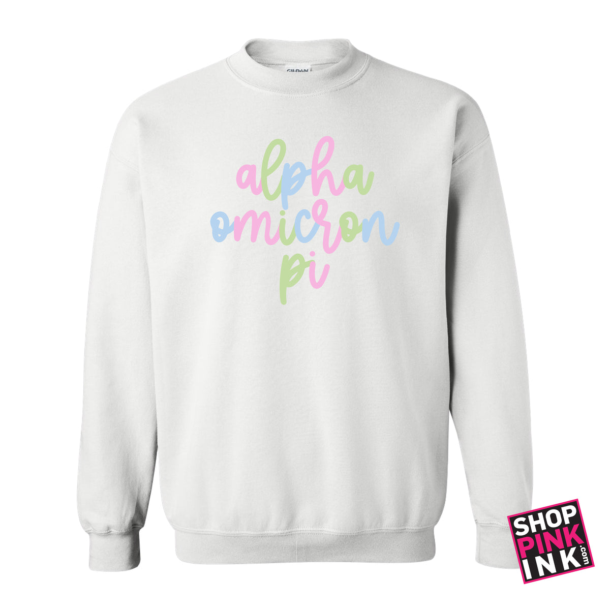 Alpha Omicron Pi - Colorful Script Crew - 26712