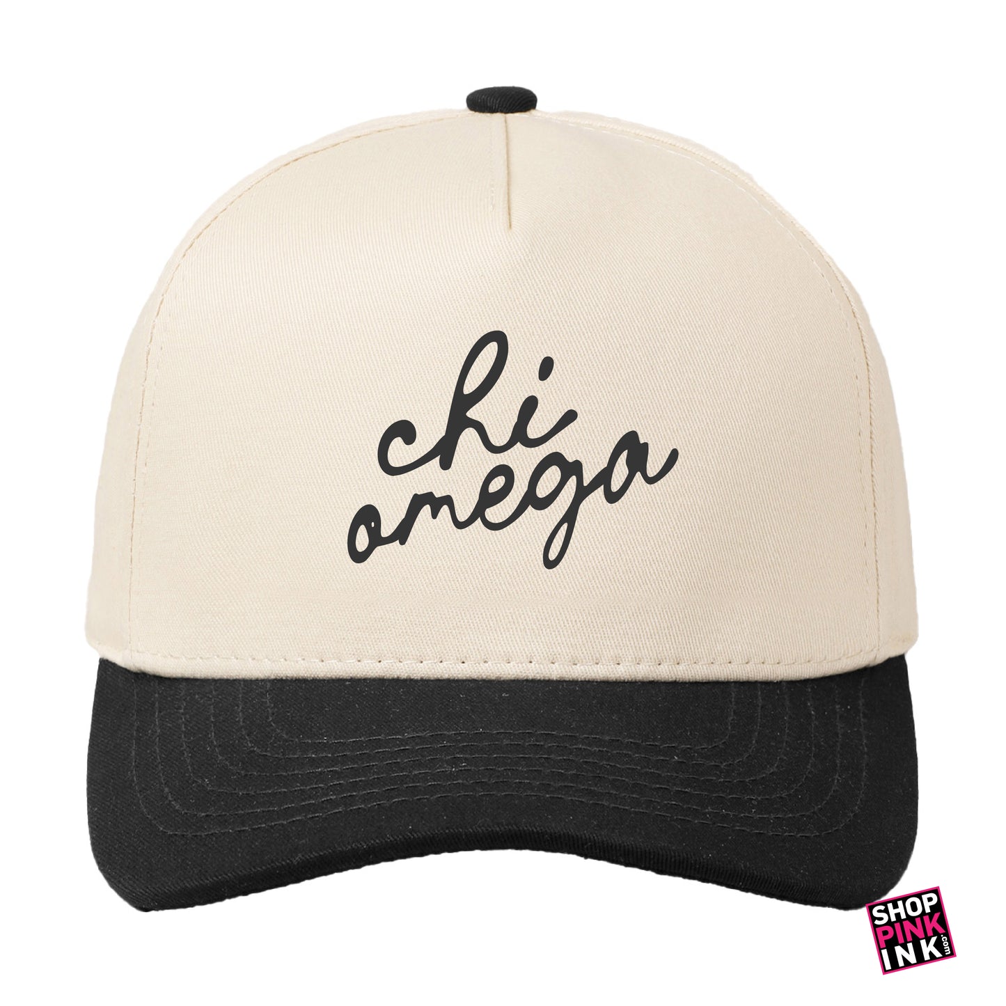 Chi Omega - Natural Script Hat - 25611