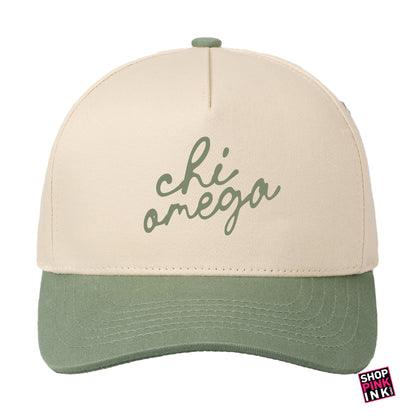 Chi Omega - Natural Script Hat - 25611