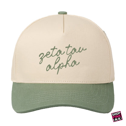 Zeta Tau Alpha - Natural Script Hat -  25611