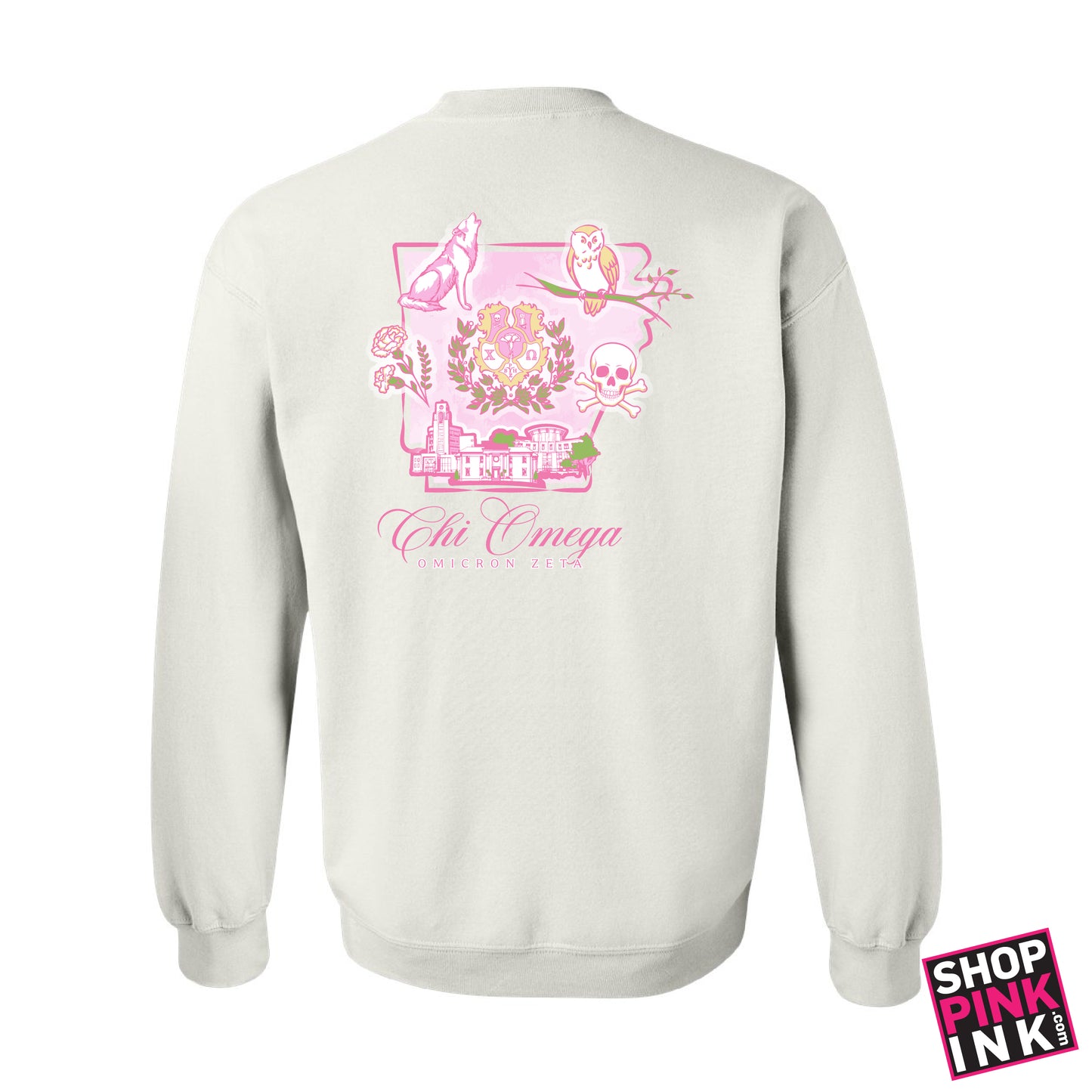 Chi Omega - Pink Script - 26167