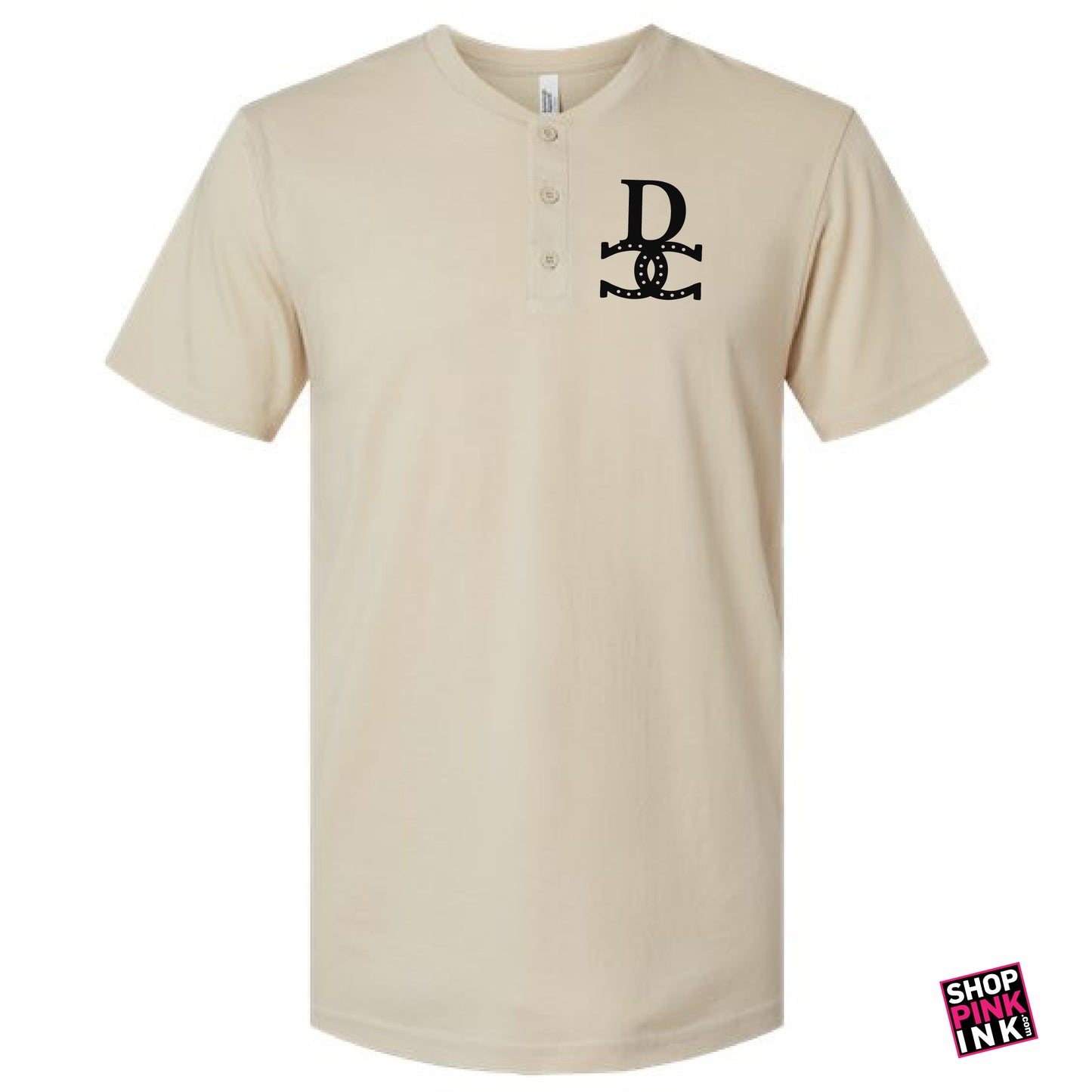 Drover Cowboy Church - Logo - Embroidered Henley - 24241