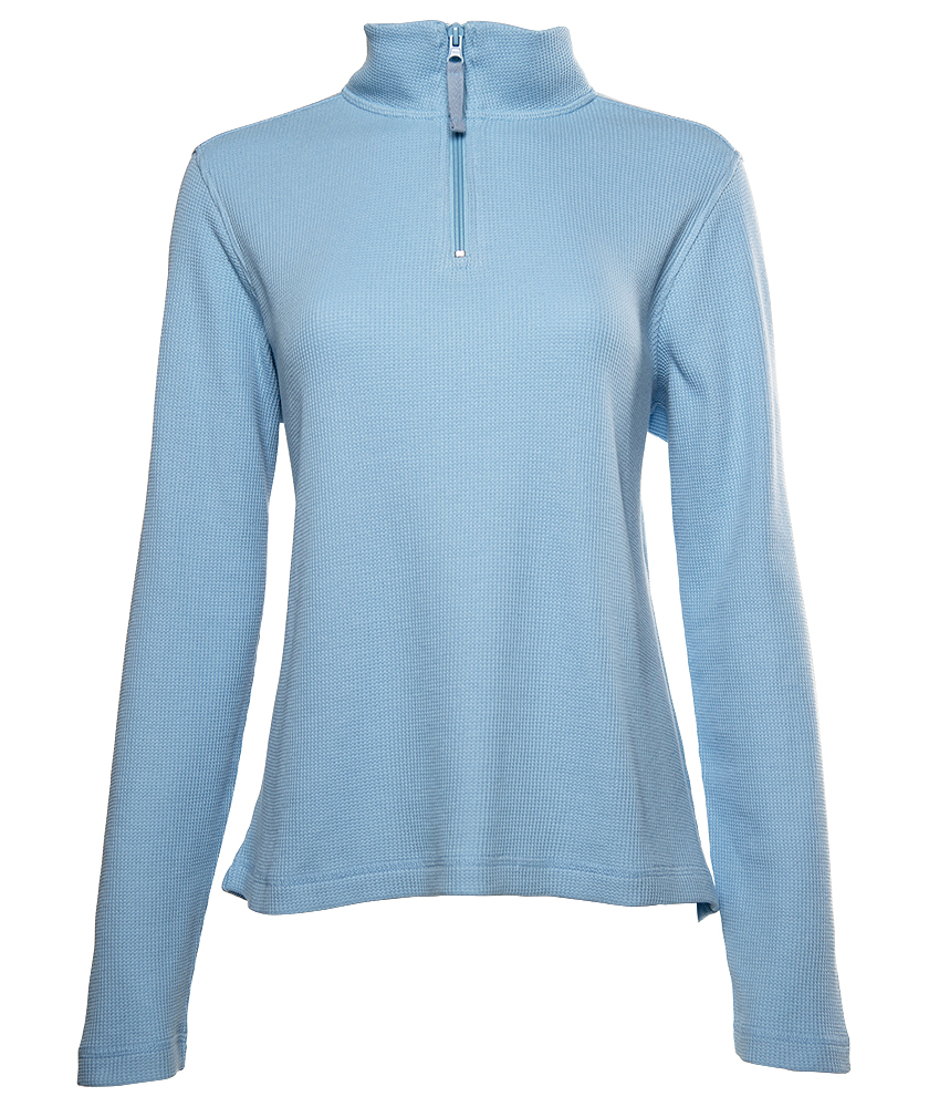 WOMEN’S LIGHTWEIGHT WAFFLE QUARTER ZIP PULLOVER