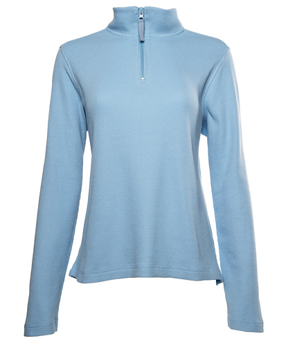 WOMEN’S LIGHTWEIGHT WAFFLE QUARTER ZIP PULLOVER
