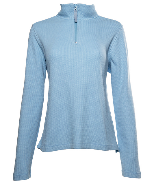 WOMEN’S LIGHTWEIGHT WAFFLE QUARTER ZIP PULLOVER