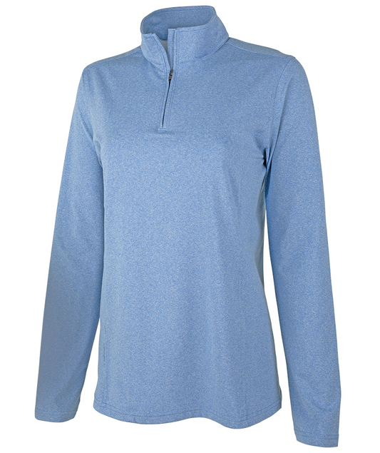 WOMEN'S HEATHERED ECO-LOGIC STRETCH QUARTER ZIP