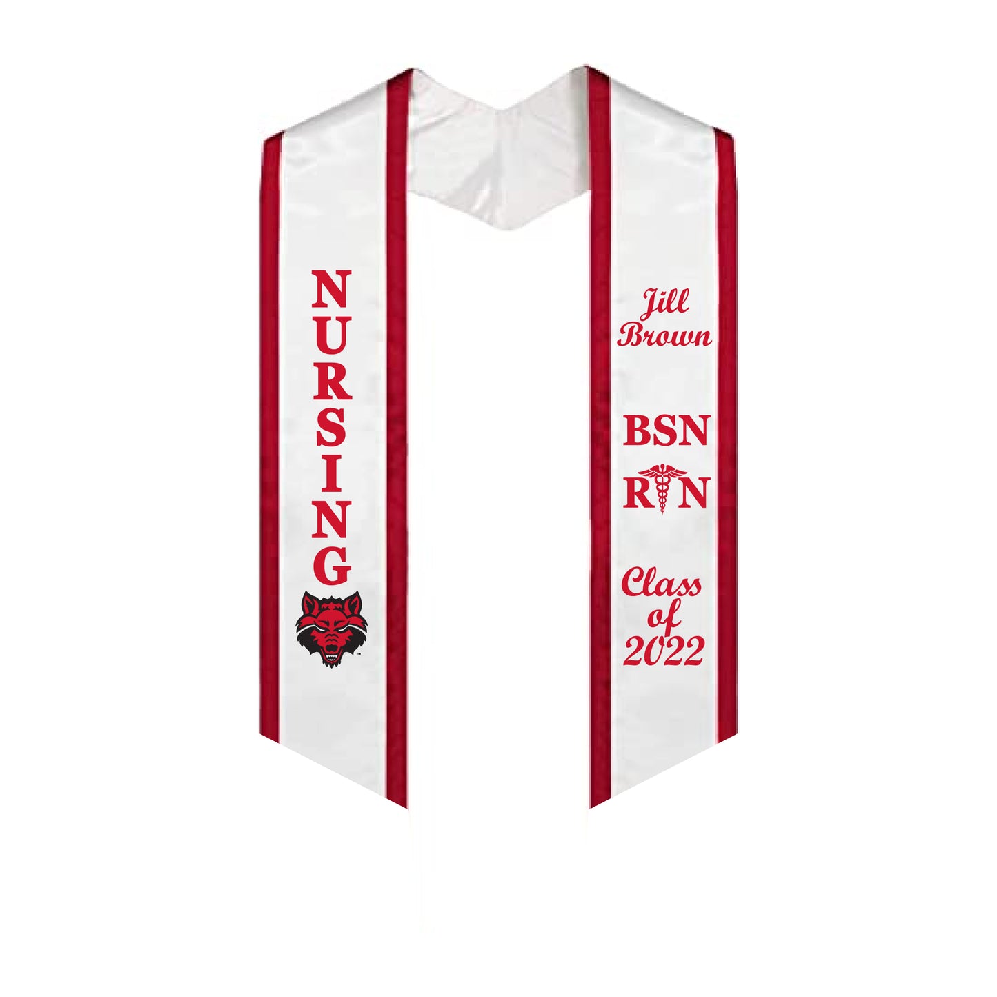 ASTATE - College of Nursing and Health Professionals - Graduation Stole - BSN Howl Logo