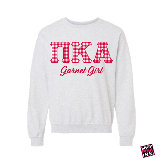 Pi Kappa Alpha - Embroidered Garnet Girl Crew - 26279