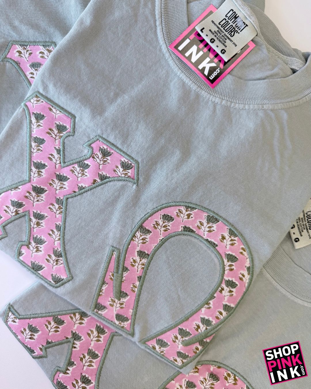 Chi Omega - Lettered Shirt - Soft Sage