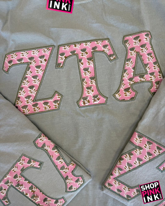 Zeta Tau Alpha - Lettered Shirt - Soft Sage