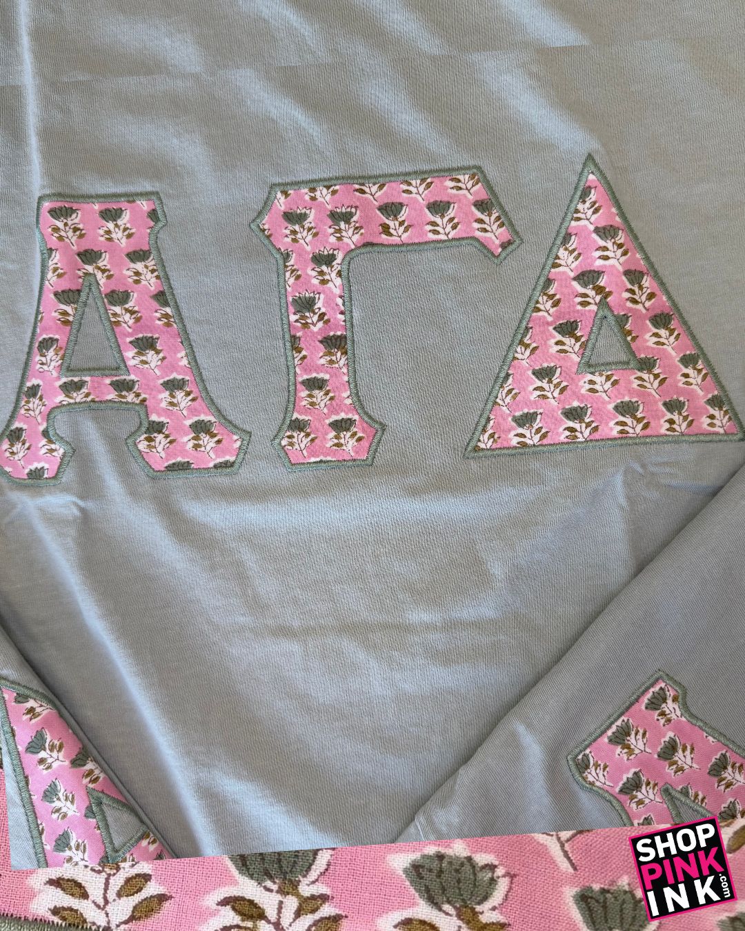 Alpha Gamma Delta - Lettered Shirt - Soft Sage