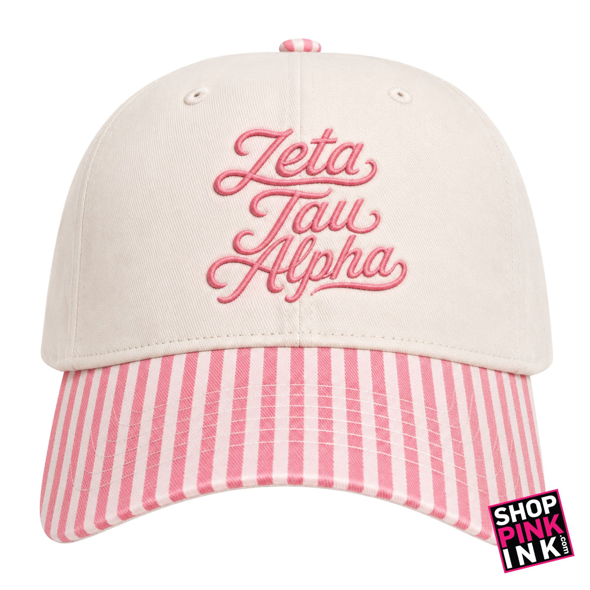 Zeta Tau Alpha - Pink Stripes  Hat - 26713